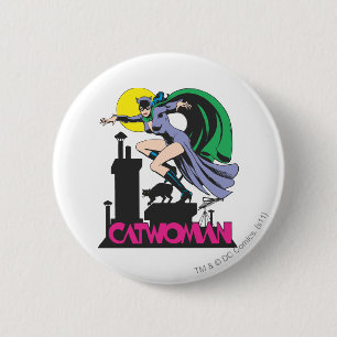Badge Rond 5 Cm Catwoman & Logo Pink