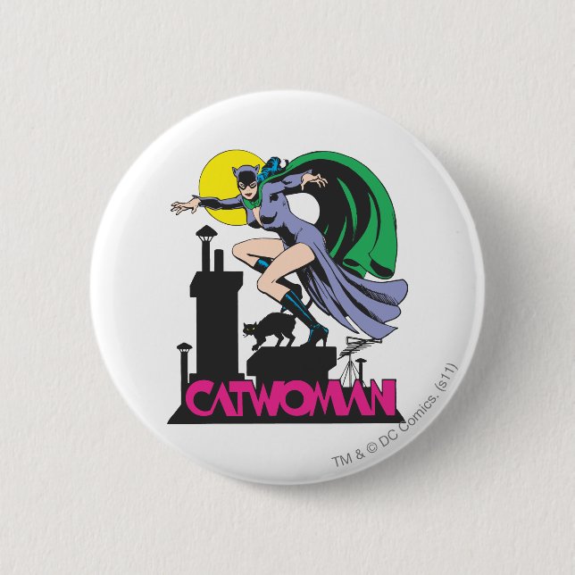 Badge Rond 5 Cm Catwoman & Logo Pink (Devant)