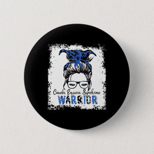 Badge Rond 5 Cm Cauda Equina - Guerrier du syndrome du ruban bleu