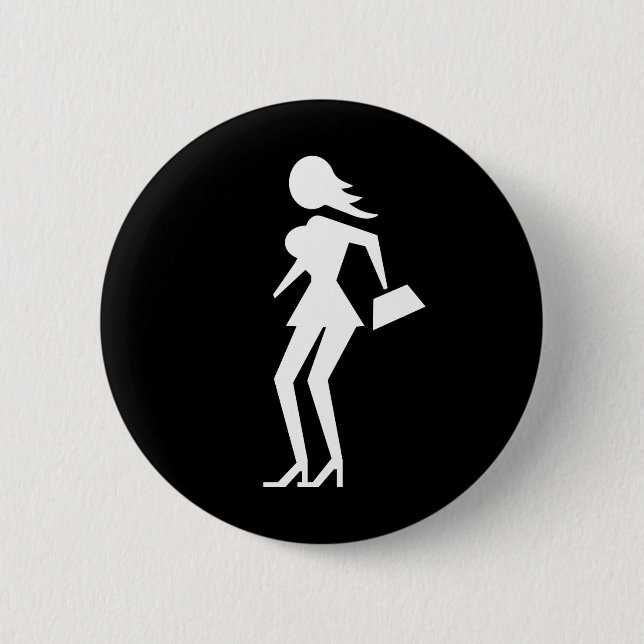Badge Rond 5 Cm Caution Prostitute (Attenzione Prostitute) (Devant)