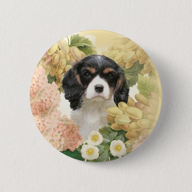 Badge Rond 5 Cm Cavalier King Charles Spaniel (Devant)