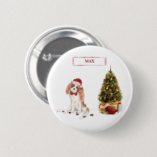 Badge Rond 5 Cm Cavalier King Charles Spaniel Funny Christmas Chie