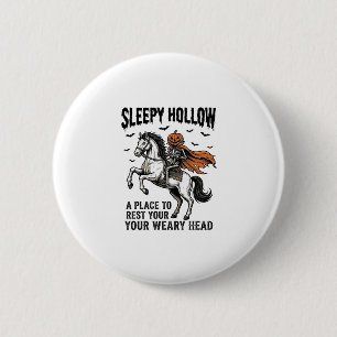 Badge Rond 5 Cm Cavalier sans tête de Sleepy Hollow Halloween vint