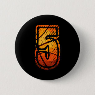Badge Rond 5 Cm Ce basket-ball pour enfants avec t-shirt numéro 5 