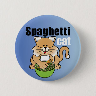 Badge Rond 5 Cm Ce chat fou de spaghetti