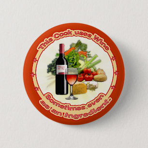Badge Rond 5 Cm Ce cuisinier emploie le vin