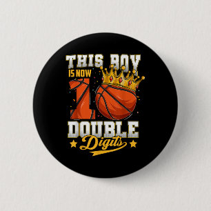 Badge Rond 5 Cm Ce Garçon Double Chiffres Dix Basket 10 Ans