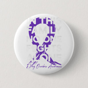 Badge Rond 5 Cm Ce guerrier de l'overdose de drogue familiale