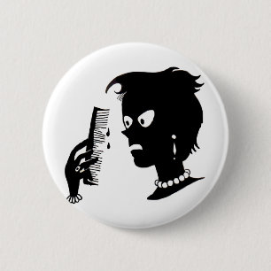 Badge Rond 5 Cm Ce n'est pas mes cheveux - c'est le peigne
