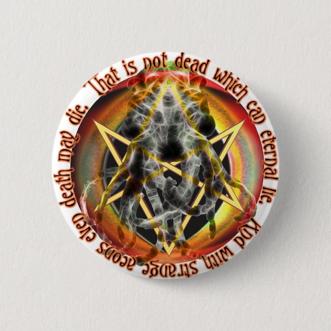 Badge Rond 5 Cm Ce n'est pas mort qui peut mentir éternellement (Devant)