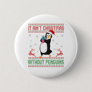 Badge Rond 5 Cm Ce n'est pas noël sans pingouins laide pull