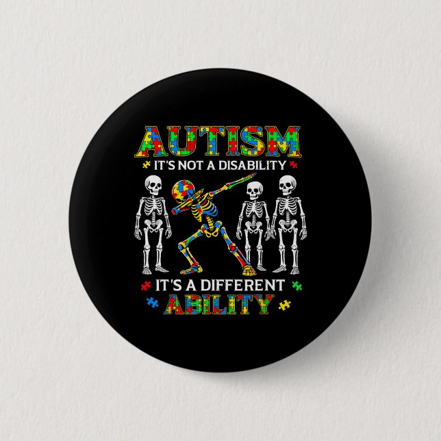 Badge Rond 5 Cm Ce n'est pas un handicap, c'est une capacité diffé (Devant)