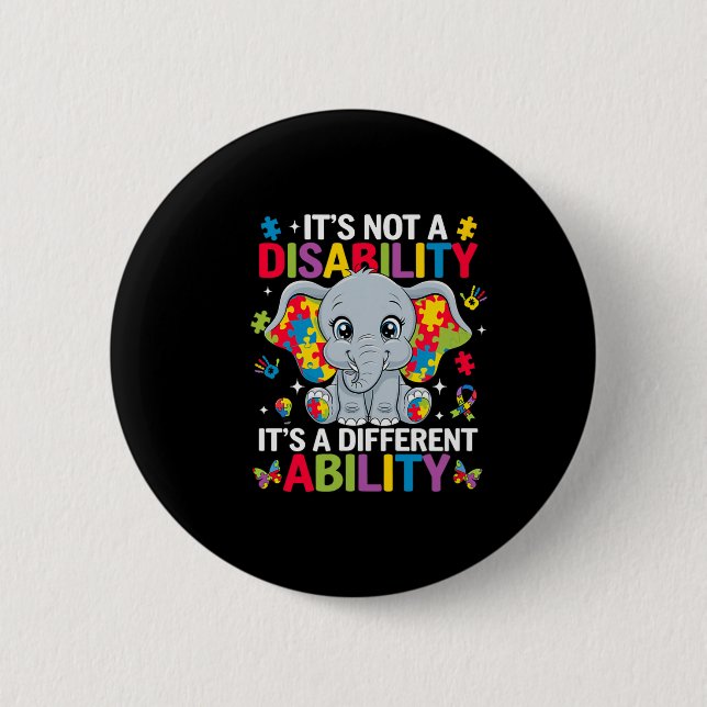 Badge Rond 5 Cm Ce n'est pas un handicap, c'est une capacité diffé (Devant)