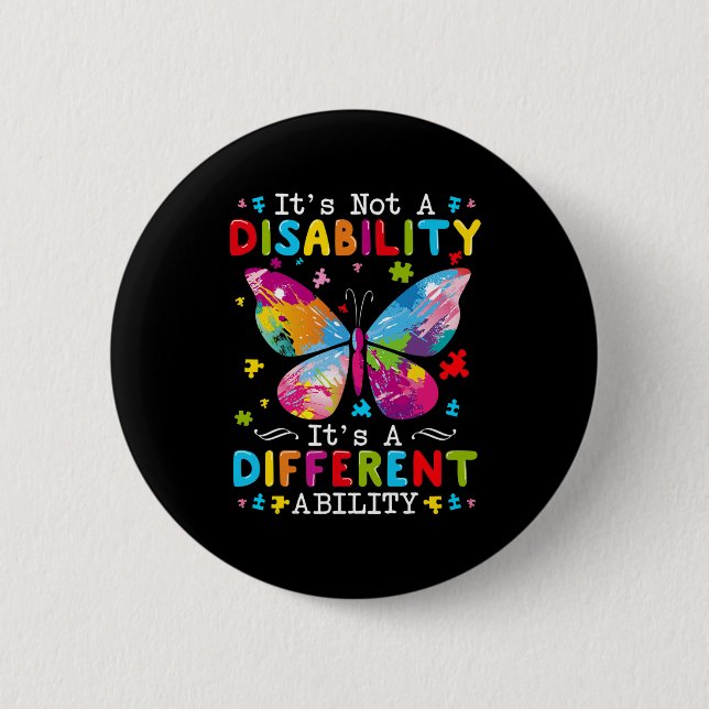 Badge Rond 5 Cm Ce n'est pas un handicap C'est une capacité différ (Devant)