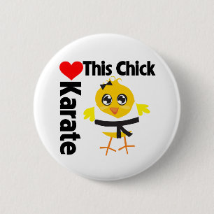 Badge Rond 5 Cm Ce poussin aime le karaté