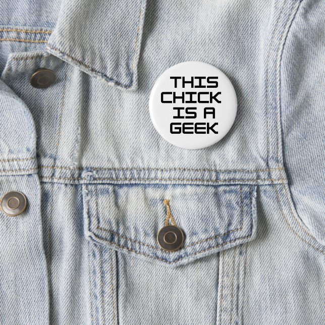 Badge Rond 5 Cm Ce poussin est un Geek (En situation)