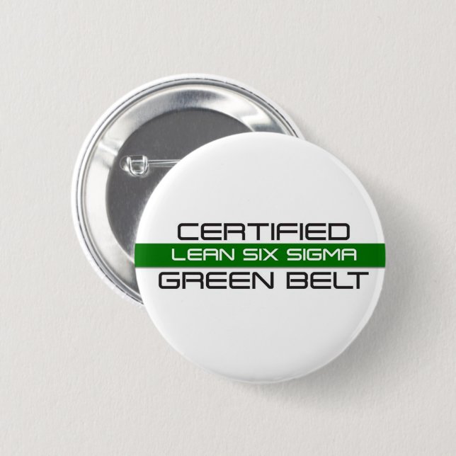Badge Rond 5 Cm Ceinture verte certifiée Lean Six Sigma (Devant & derrière)