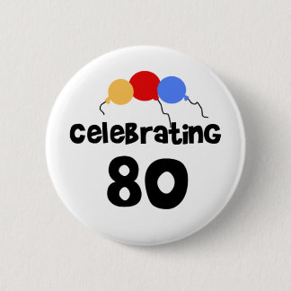 Badge Rond 5 Cm Célébrant 80 quatre-vingts de quatre-vingtième