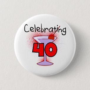 Badge Rond 5 Cm Célébration de 40 T-shirts et cadeaux