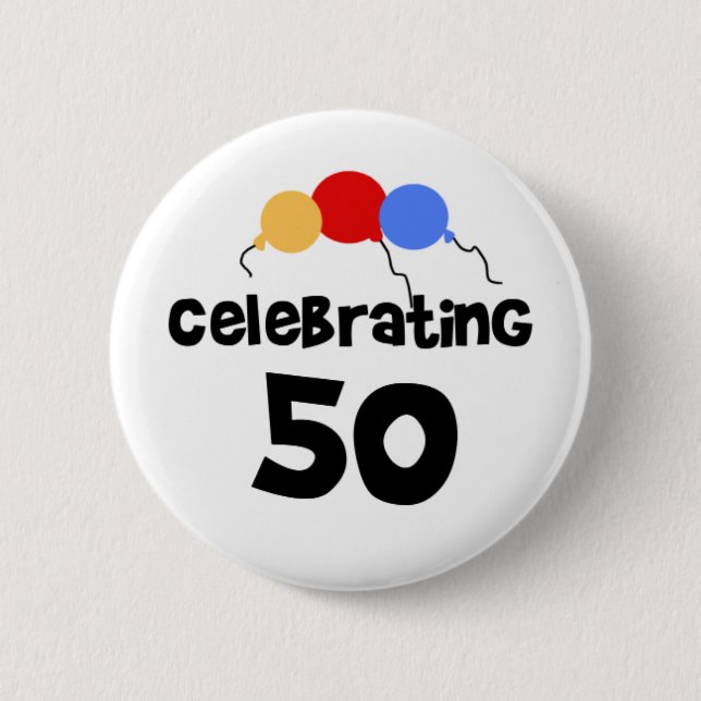 Badge Rond 5 Cm Célébration de 50 (Devant)