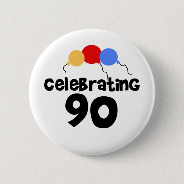 Badge Rond 5 Cm Célébration de 90 (Devant)