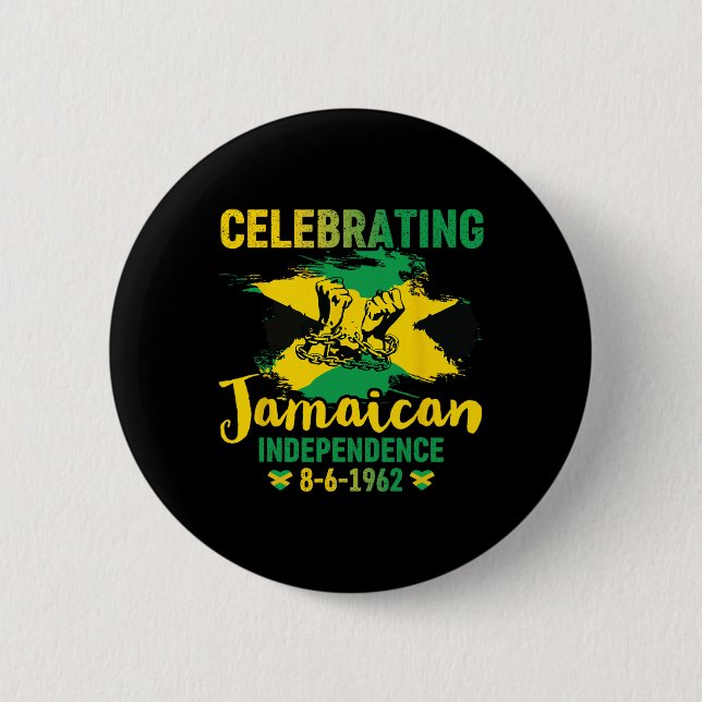Badge Rond 5 Cm Célébration de la fête de l'indépendance Fière Jam (Devant)