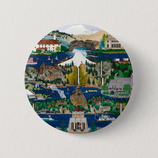 Badge Rond 5 Cm Célébration de la gorge de Columbia River (Devant)