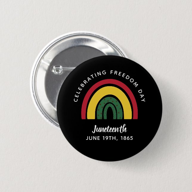 Badge Rond 5 Cm Célébration de la Journée de la Liberté Juneteenth (Devant & derrière)