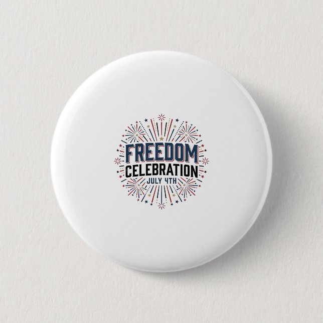 Badge Rond 5 Cm Célébration de la liberté 4 juillet conception de  (Devant)