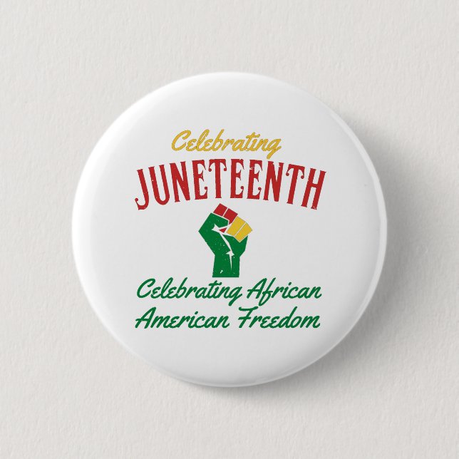 Badge Rond 5 Cm Célébration de la liberté afro-américaine Juneteen (Devant)