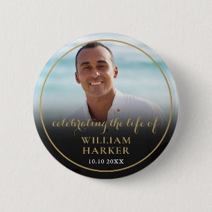 Badge Rond 5 Cm Célébration de la vie de la photo de funérailles