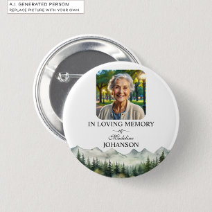 Badge Rond 5 Cm Célébration de la vie des montagnes et des arbres