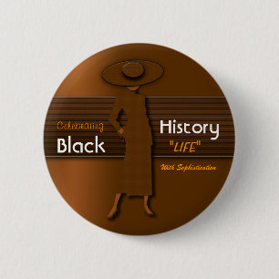 BADGE ROND 5 CM CÉLÉBRATION DE LA VIE NOIRE D'HISTOIRE AVEC LA