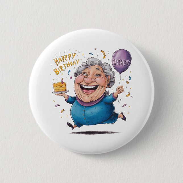 Badge Rond 5 Cm Célébration de l'anniversaire de grand-mère (Devant)