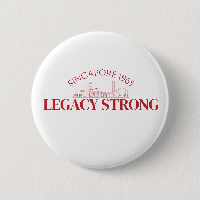 Badge Rond 5 Cm Célébration de Majulah Singapour (Devant)