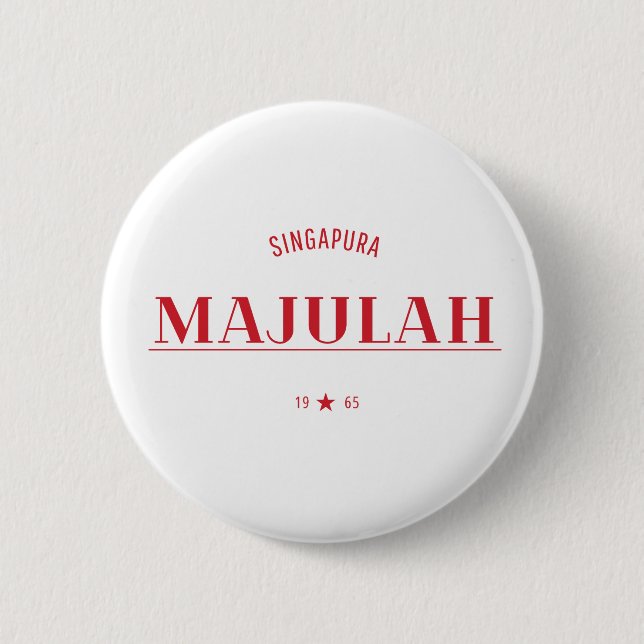 Badge Rond 5 Cm Célébration de Majulah Singapura  (Devant)