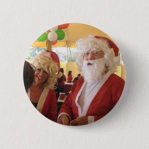 Badge Rond 5 Cm Célébration de Noël de père Noël et Mme Claus - Fe