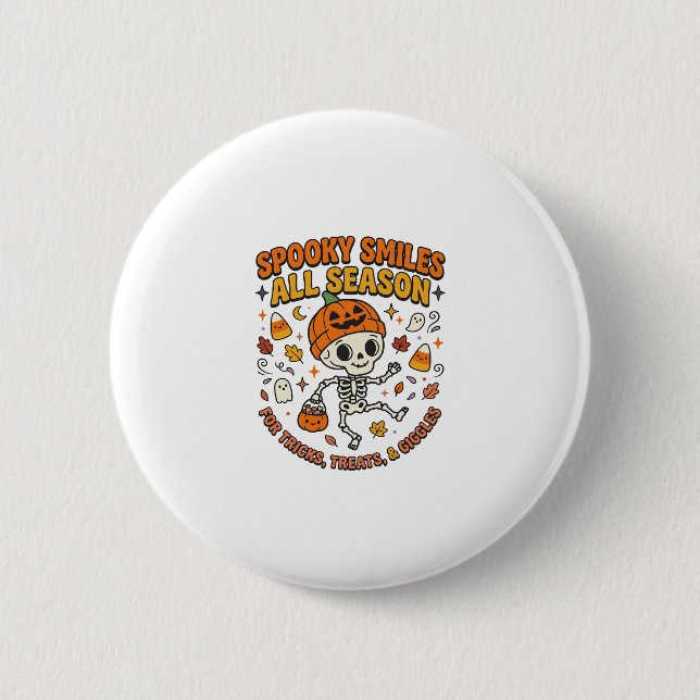 Badge Rond 5 Cm Célébration de squelette cosy Halloween (Devant)