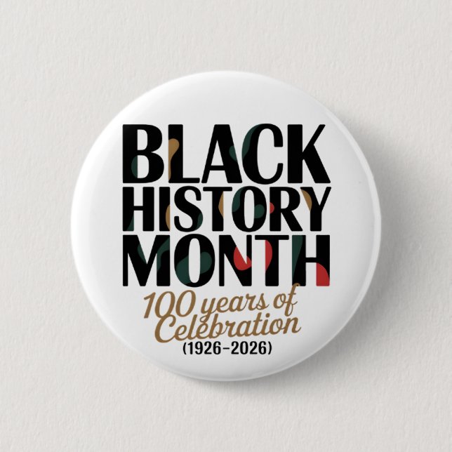 Badge Rond 5 Cm célébration du 100e anniversaire du mois de l'hist (Devant)