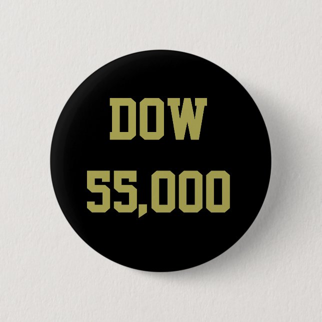 Badge Rond 5 Cm Célébration du Dow 55 000 du marché boursier (Devant)