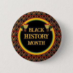 Badge Rond 5 Cm Célébration du Mois de l'histoire des Noirs Motif