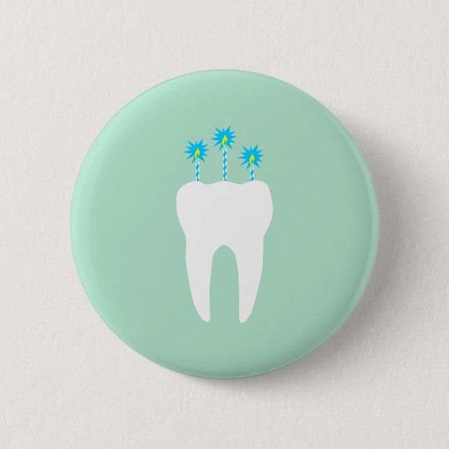 Badge Rond 5 Cm Célébration d'une dent aux bougies (Devant)