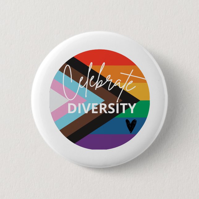 Badge Rond 5 Cm Célébrer la diversité (Devant)