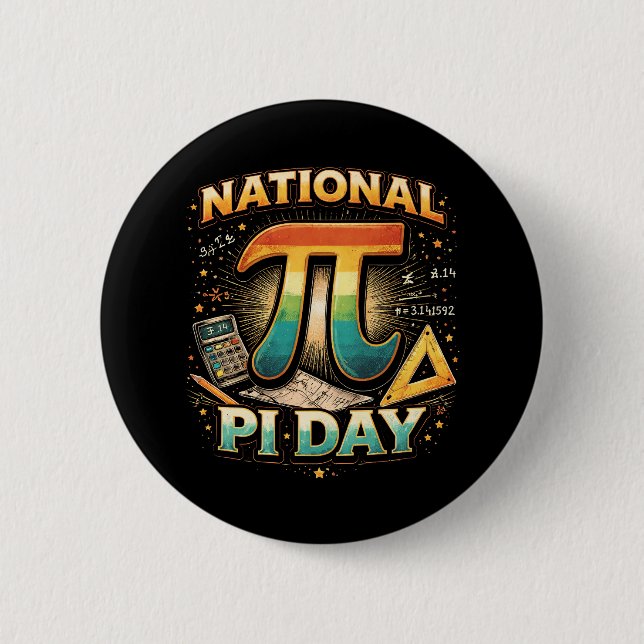 Badge Rond 5 Cm Célébrer Pi (Devant)