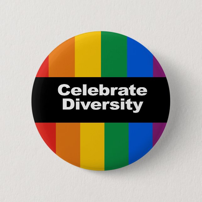 Badge Rond 5 Cm Célébrez la diversité 2 (Devant)
