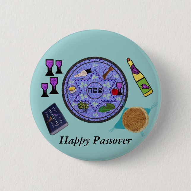 Badge Rond 5 Cm Célébrez la pâque (Devant)
