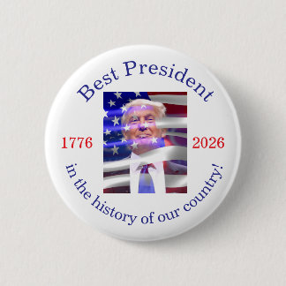 Badge Rond 5 Cm Célébrez l'Amérique 250 et le président Trump #22