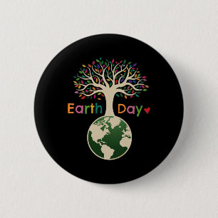Badge Rond 5 Cm Célébrez Le Jour De L'Arbre Coloré De La Terre - D