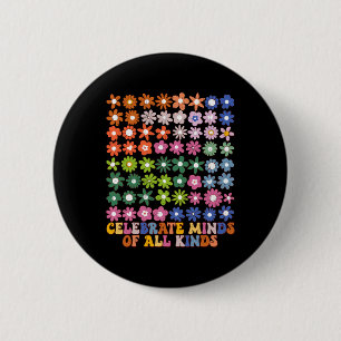 Badge Rond 5 Cm Célébrez les esprits de toutes sortes Fleur groovy