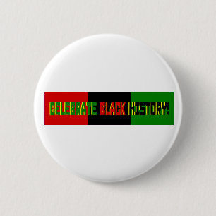 Badge Rond 5 Cm Célébrez l'histoire noire--Bannière rouge, noir